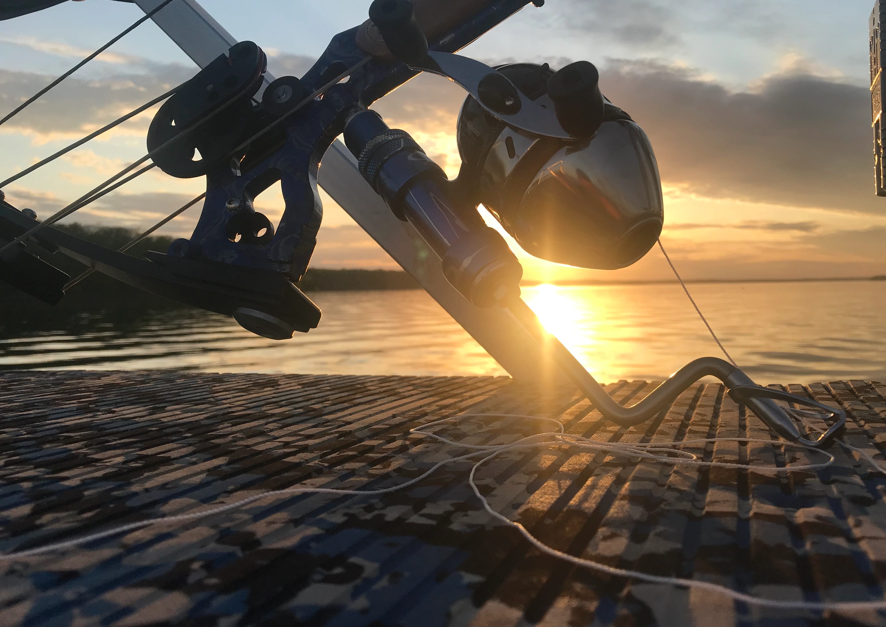 Bowfishing at sunset